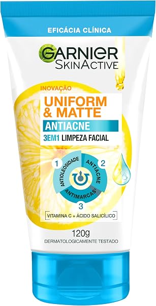 Garnier Sabonete Facial 3 em 1 Uniform & Matte Antiacne
